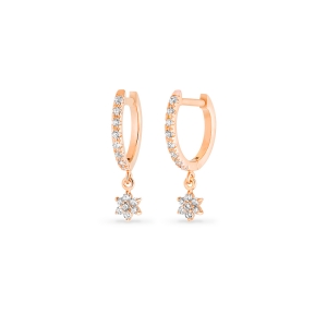 18 karat rose gold hoops and diamonds<br>by Ginette NY