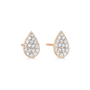 18 karat rose gold studs and diamonds<br>by Ginette NY