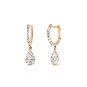 boucles d'oreilles or rose 18 carats et diamants<br>by Ginette NY