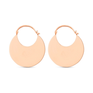 18 karat rose gold hoops<br>by Ginette NY