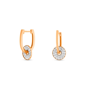 18 karat rose gold hoops and diamonds<br>by Ginette NY