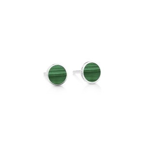 ever malachite white gold disc studs