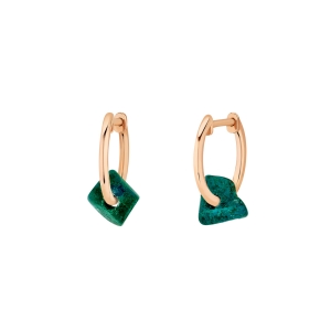 18 karat rose gold earrings and chrysocolle<br>by Ginette NY