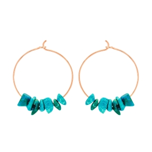 18 carat rose gold hoops and chrysocolle<br>by Ginette NY