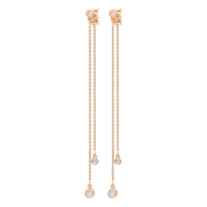 boucles d'oreilles or rose 18 carats et diamants <br>by Ginette NY