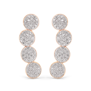 18 karat rose gold earrings and diamonds<br>by Ginette NY