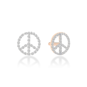 diamond peace & love studs