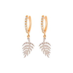 boucles d'oreilles or rose 18 carats et diamants<br>by Ginette NY