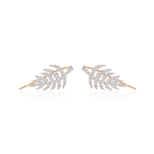 18 karat rose gold studs and diamonds<br>by Ginette NY
