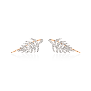boucles d'oreilles or rose 18 carats et diamants<br>by Ginette NY