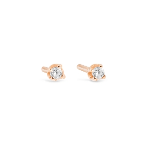 boucles d'oreilles or rose 18 carats et diamants<br>by Ginette NY