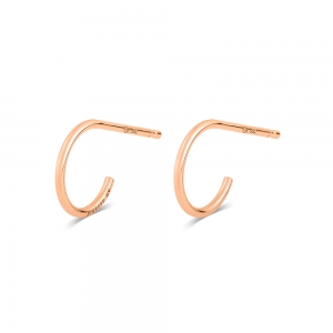 18 carat rose gold hoops<br>by Ginette NY