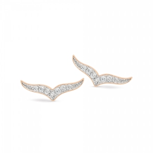 18 carat rose gold and diamonds earrings  Ginette NY