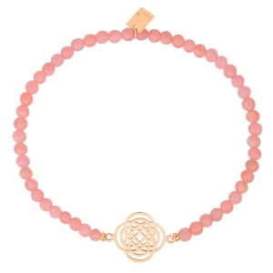 bracelet or rose 18 carats rhodochrosite et motif purity<br>by Ginette NY