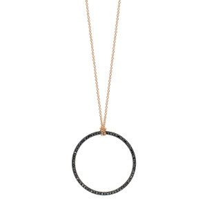 18 carat rose gold and black diamonds necklace<br>by Ginette NY