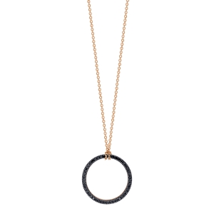 mini black diamond circle on chain