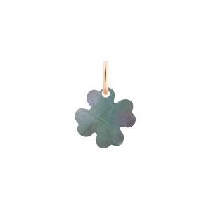 charm mini trèfle or rose 18 carats et nacre noire<br>by Ginette NY