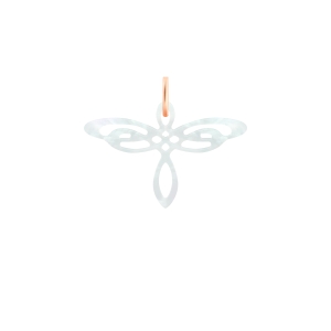 white mop dragonfly charm