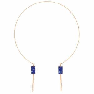 collier or rose 18 carats et lapis    by Ginette NY