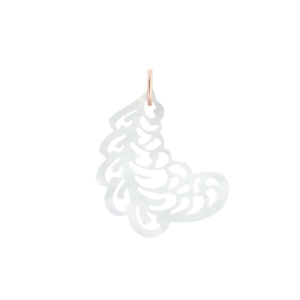 white mop feather charm