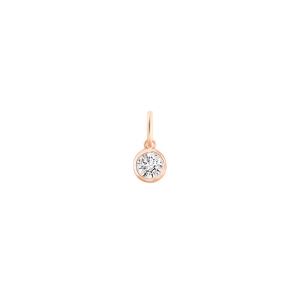 18 karat rose gold large lonely charm and diamond<br>by Ginette NY