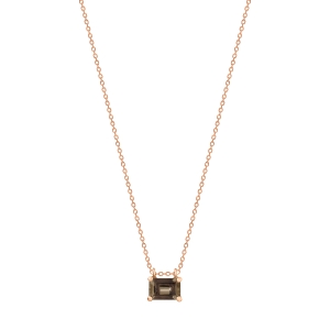 18 karat rose gold necklace and smoky quartz<br>by Ginette NY