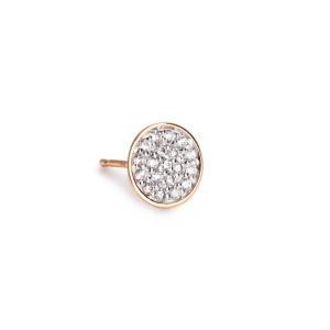 18 karat rose gold solo stud and diamonds<br>by Ginette NY