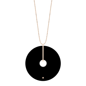 18 karat rose gold necklace and onyx<br>by Ginette NY