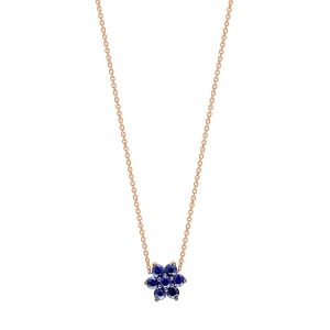 18 carat rose gold necklace and sapphires <br>by Ginette NY