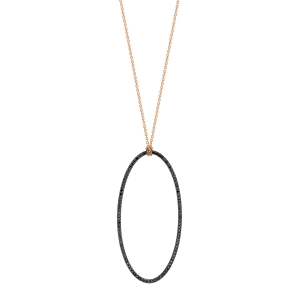 18 carat rose gold necklace and black diamonds <br>by Ginette NY