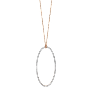 18 carat rose gold necklace and diamonds <br>by Ginette NY