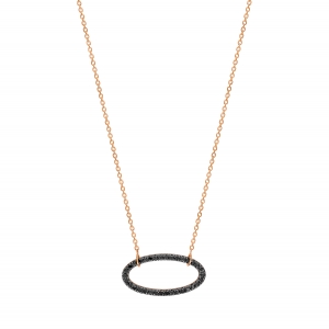 18 carat rose gold necklace and black diamonds <br>by Ginette NY