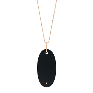 collier or rose 18 carats et onyx noir<br>by Ginette NY