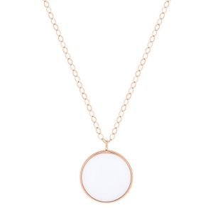 jumbo ever white agate disc on chain