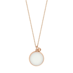 collier or rose 18 carats et agate blanche<br>by Ginette NY