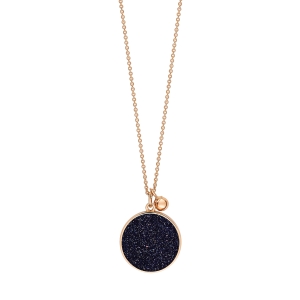 collier or rose 18 carats et blue sand stone<br>by Ginette NY