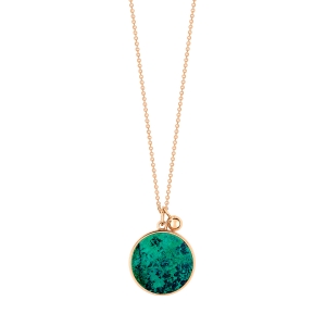 18 karat rose gold necklace and chrysocolle<br>by Ginette NY