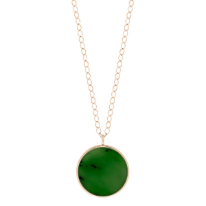 collier or rose 18 carats et jade<br>by Ginette NY