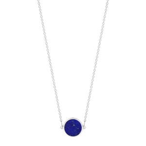 mini ever lapis white gold disc necklace