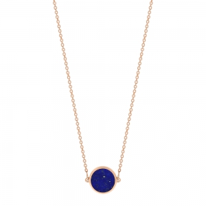 18 carat rose gold necklace and lapis<br>by Ginette NY