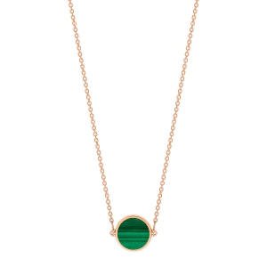 18 karat rose gold necklace and malachite<br>by Ginette NY