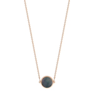 18 karat rose gold necklace and black mother-of-pearl<br>by Ginette NY