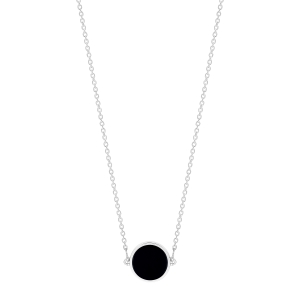 mini ever onyx white gold disc necklace