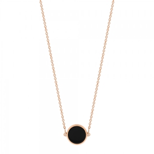 mini ever onyx disc necklace