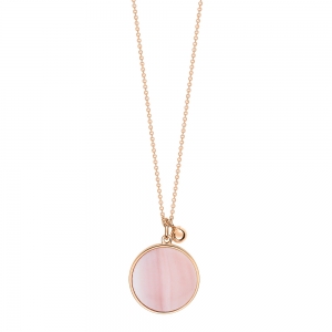 collier or rose 18 carats et nacre rose<br>by Ginette NY
