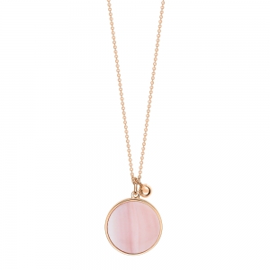 ever pink MOP disc on chain