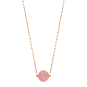 mini ever rhodochrosite disc necklace