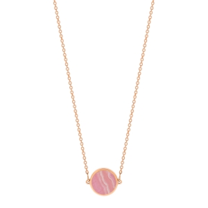 mini ever rhodochrosite disc necklace