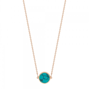 18 carat rose gold necklace and turquoise<br>by Ginette NY