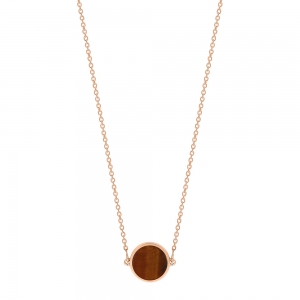 18 carat rose gold necklace and tiger eye<br>by Ginette NY